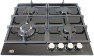 Alva 60cm Hob | Black Top Glass Automatic Gas Stove