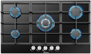 Hisense HHU90GABK 900mm Glass Aluminium Manual Hob