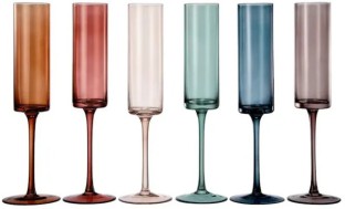 Danny Home (Pack of 6) DH (Pack of 6) Crystal Champagne Glass Set (200 ml, Multicolour) Champagne Glass