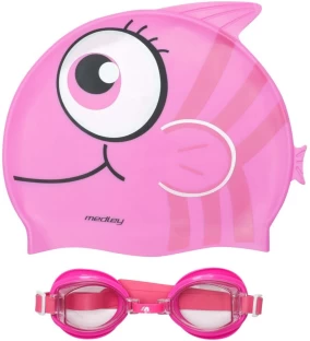 Medley Kids Goggle Cap Combo Swimming Goggles