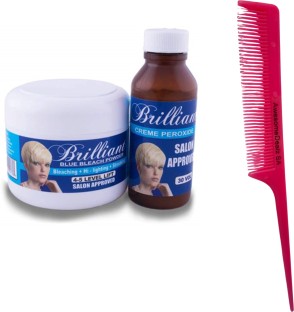 Brilliant Hair Blue Bleach Combo - Highlight Kit - Salon Approved with Awesomedealz Tail comb ,