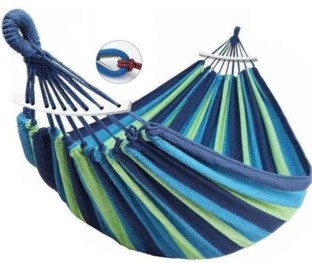 Generic Heavy Duty Adult Hammock- Blue & Green - Blue / Green Cotton Hammock