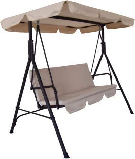 Outdoor Buddy Sunset Glider 3-Seater Garden Swing (Beige) Steel Large Swing