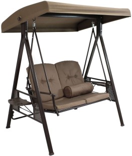 ONLINE OASIS 2 Seater Outdoor Swing with adjustable Canopy Steel, Iron Large Swing