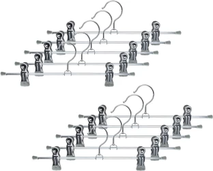 OPV Adjustable Metal Clip hangers- Pack of 30 Hangers Steel Pack of 30 Hangers For  Trousers
