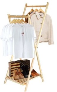 Woodly Modern Foldable Wooden Clothing Garment Rack Wooden Hanger For  Shirt