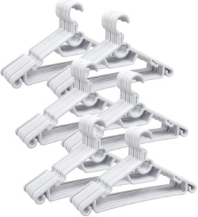Formosa Plastic Clothes Hangers White 60's 43cm [10x6P] Plastic Pack of 60 Hangers For  Shirt