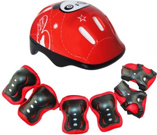 YADENO Kids 7-Piece Skateboard Protective Gear Set Skating Open Face Helmet