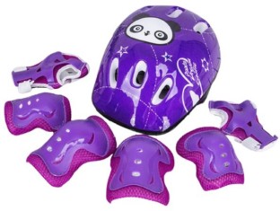 Yadeno Kids 7-Piece Skateboard Protective Gear Set Skating Open Face Helmet