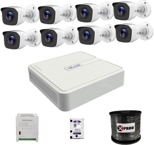 HiLook 8 Channel 1080p HD CCTV Complete kit Outdoor Security Camera with Night Vision and Lan Cable Connectivity