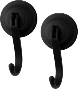 Bathlux Bathroom Wall Suction Hook Black 2 Pack 2