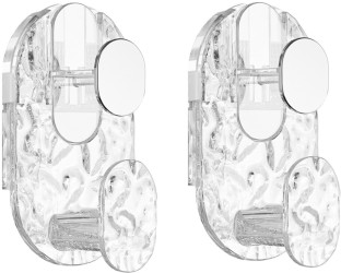 Heartdeco 2 PCs Wall-Mounted Bathroom Adjustable Length Washbasin Dual Hook Hanger 1