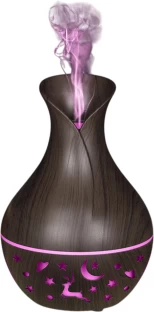 Wobuciko Room Ultrasonic Cool Mist Humidifier Stars & Moon Diffuser Dark Brown Humidifier