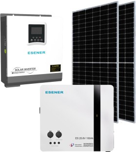 Esener 3kW Hybrid Inverter & 2.56kWh Lithium Battery Solar System Pure Sine Wave Inverter