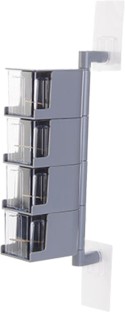 ALANES 360 Degree Rotating Wall-mounted Spice Rack - Gray Plastic Organizer Kitchen Rack