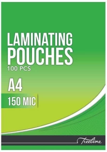 Treeline Laminating Pouches 150 Micron A4 216 x 303mm - Box of 100 A4 Laminating Sheet
