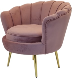 QQ Tulip Velvet Single Seater Couch Pink Foam Living Room Chair