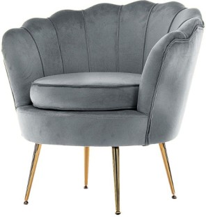 QQ Tulip Velvet Single Seater Couch grey Foam Living Room Chair