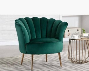 QQ Velvet Single Seater Couch Blue Foam Living Room Chair Foam Living Room Chair