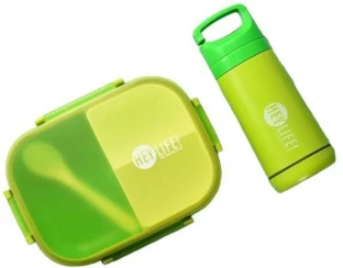 Generic 900ml Lunch box & 350ml Bottle - Green Lunch Box