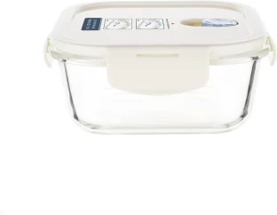 Generic Square 3pc Set Glass Lunchbox 3 Containers Lunch Box