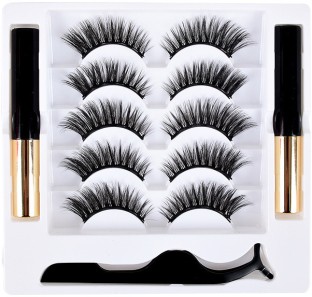 X-HOME Magnetic Eyelash Kit Waterproof Eyeliner Natural Eyelash Reusable 5 pairs 50 g