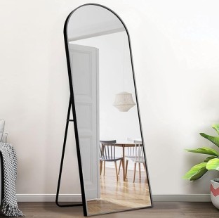 Generic Full Length Arch Mirror Wall Mounted Hanging Mirror with Stand Full Body Mirror Bathroom Mirror