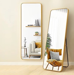 Generic Gold Full-Length Wall Decor Unbreakable Customizable Glass Magnifying Mirror
