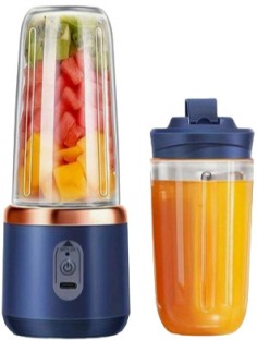 TGT- Mini Portable 400ml Electric Juicer And Smoothie Maker With Extra Jar 45 W Juicer (2 Jars, Blue)