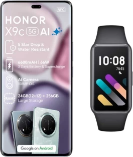 Honor X9c with Band 7 Smartwatch Bundle (Titanium Black, 256 GB)