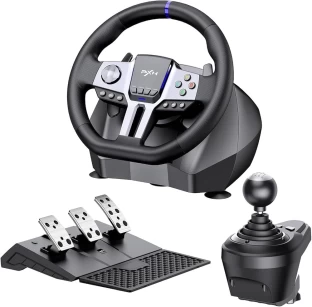 DW V9 Gen 2 Gaming Steering Wheel 270-900 degree 3 Pedals and Gear Shifter - DW  Motion Controller