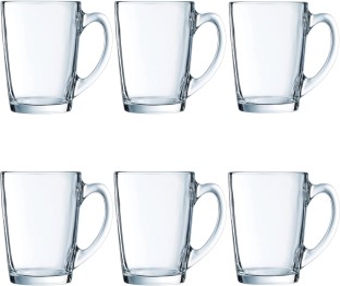 Crockery Centre Glass Bullet Shaped 6pc - 225ml Glass Coffee Mug