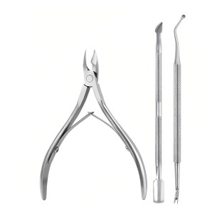 Nailtion Professional Cuticle Care Tool Set - 3 Pcs Cuticle Pusher, Trimmer Cutter Cutter