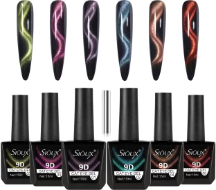 Sioux Stellar Beam 9D Galaxy Magnetic Cat Eye Gel Polish - Multi-Dimensional 6Pcs x 15ml