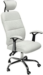 Eay Eay Thing Reclining Office PU Leather Chair with Head & Arm rests - White Office Executive Chair