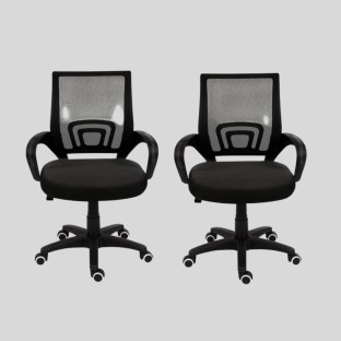 SMTE Office Chairs Ergonomic Mid-Back -2 Pack -Black Color Office Conference Chair
