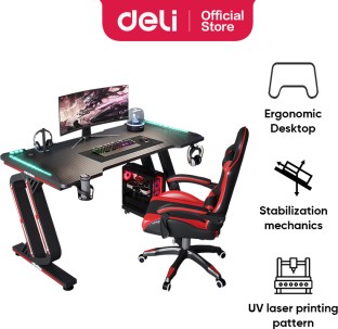 Deli Gaming Table With RGB Lights Multipurpose Table