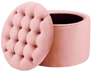 Marietta Fashion and Home Collection Baroque Tufted Fabric Standard Ottoman