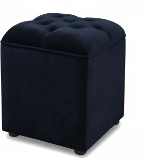 CHERRYHANG Velvet Tufted Ottoman Footstool, Button-Detail Design Fabric Standard Ottoman