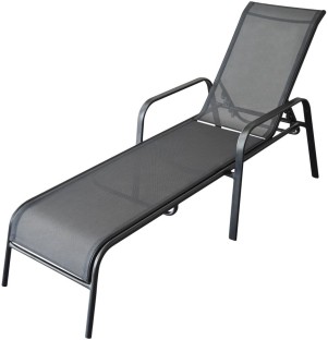 Terrace Leisure Onyx Textilene Lounger Metal Folding Chair