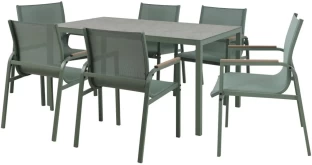 Terrace Leisure Bali 7 Piece Dining Metal Table & Chair Set