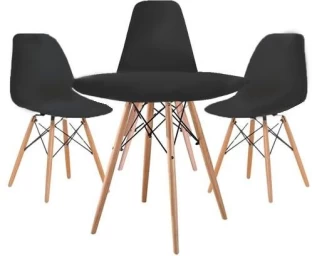 Furniture Home Table and White 4 Chairs Natural Fiber Table & Chair Set