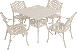 Anray 4SLATSQ-SA Metal Table & Chair Set