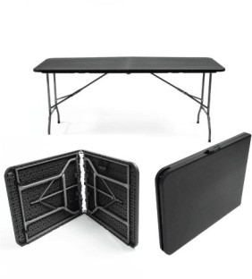 Modern Office 1.8M Black Folding Table Multipurpose Table