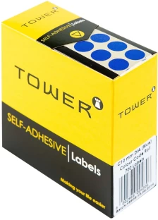 TOWER C19 Colour Code Labels Blue Dot Self Adhesive Paper Label