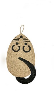 LuckyUnion Pet cat toy mouse sisal cat scratching board can be hung cat litter mat to withstand crumbs L Pet Bed