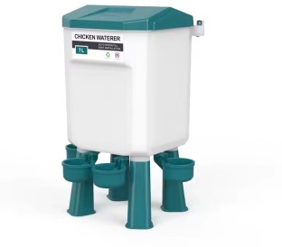 Pleysier 7 Litre Green Chicken Drinker Plastic Pet Bowl & Bottle