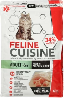 Feline Cuisine Rich in Chicken & Rice Chicken 4 kg Dry Adult Cat Food