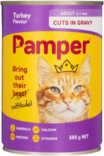Pamper Turkey Flavour Turkey 12 x 385 g Wet Adult Cat Food