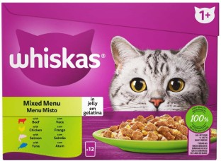 Whiskas Mixed Menu Misto Chicken, Beef, Salmon, Tuna 85 g Wet Adult Cat Food